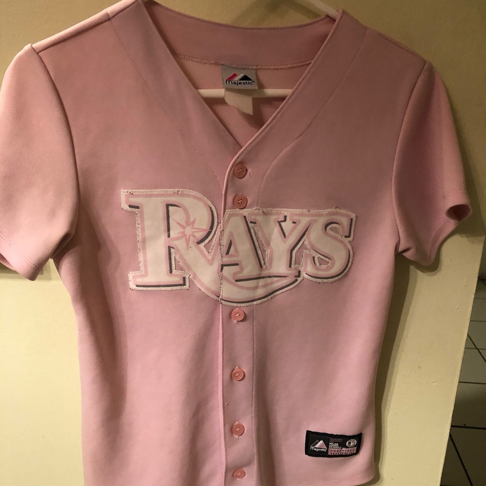 Women’s Majestic Pink TB Rays Jersey from stadium